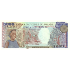P22 Rwanda 5000 Francs Year 1988